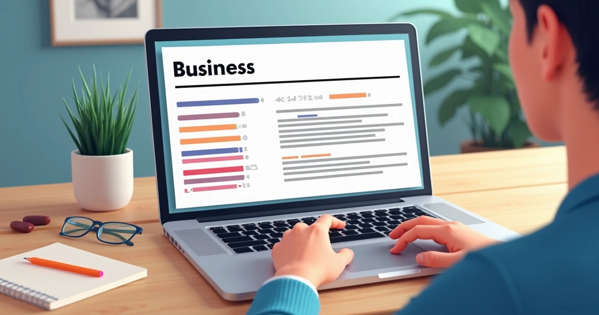 Proposta comercial digital aberta em notebook, com itens destacados