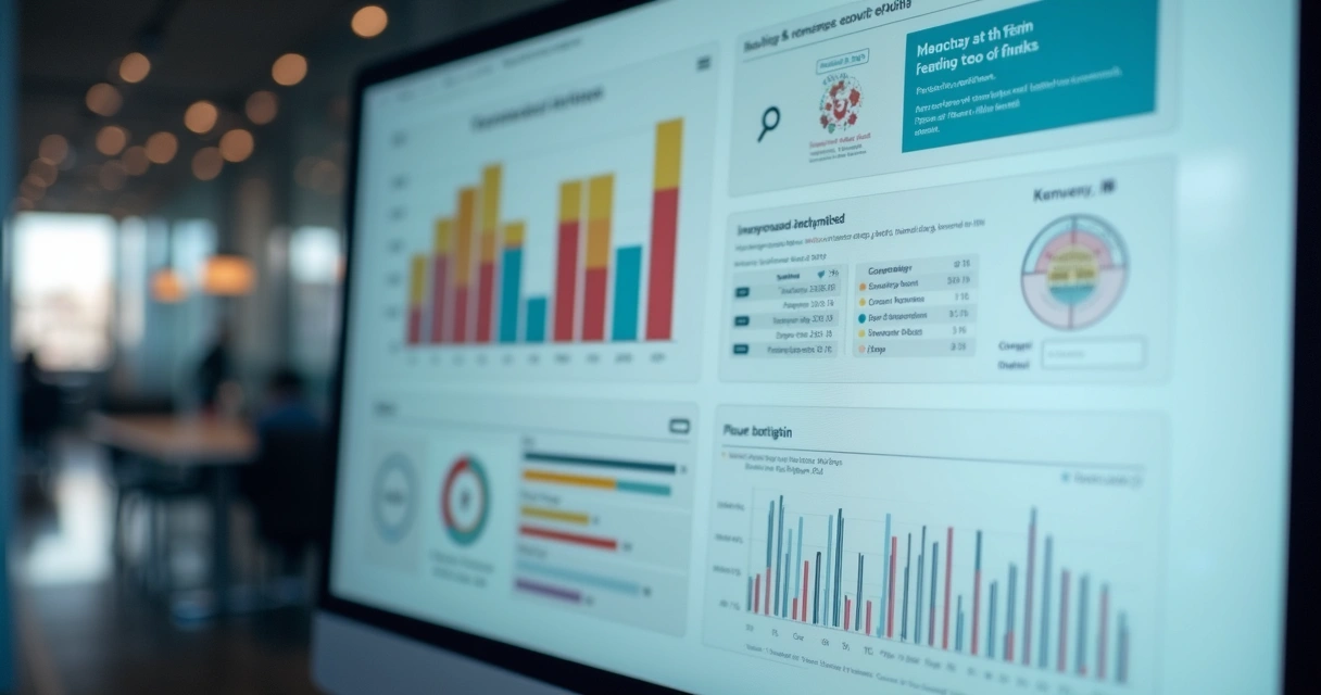 Proposta digital interativa exibida em tela com gráficos de acompanhamento 