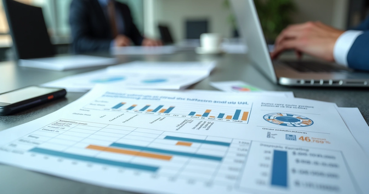 Proposta industrial com cálculo de retorno em mesa 