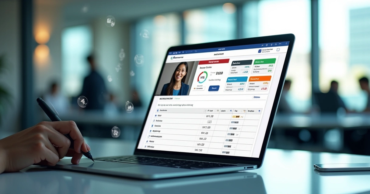Tela de computador exibindo proposta de vendas interativa com vídeo, tabela de preços e campo de assinatura eletrônica 