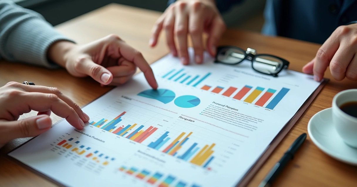 Proposta de valor personalizada com gráficos coloridos 