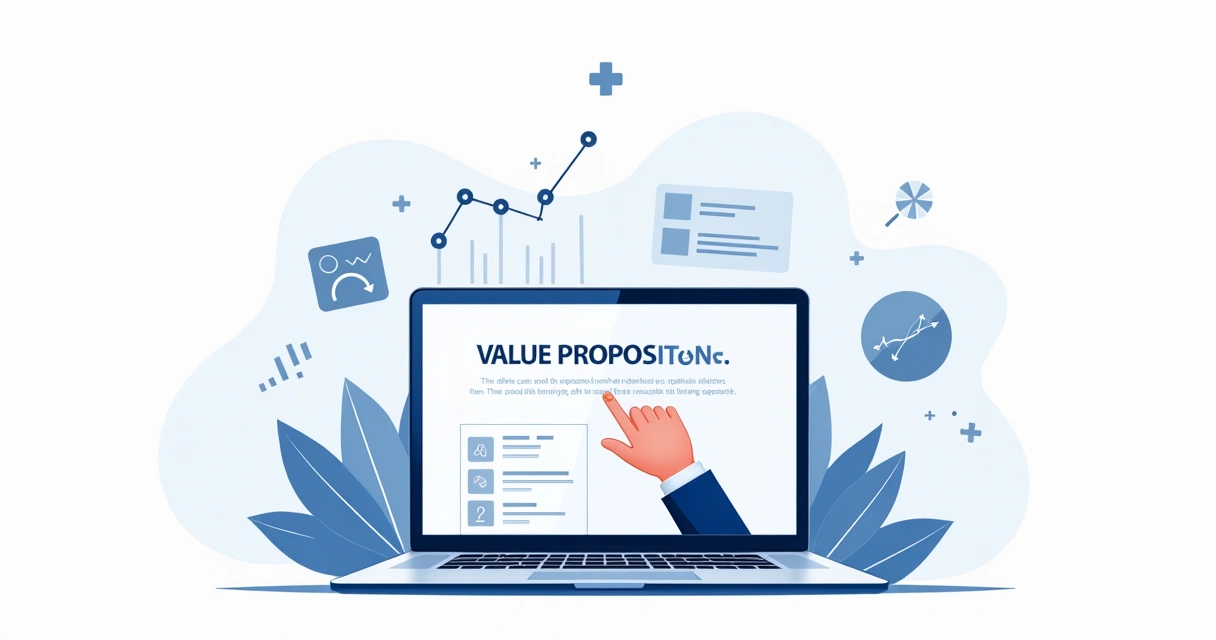 Proposta de valor em destaque no topo de uma landing page SaaS