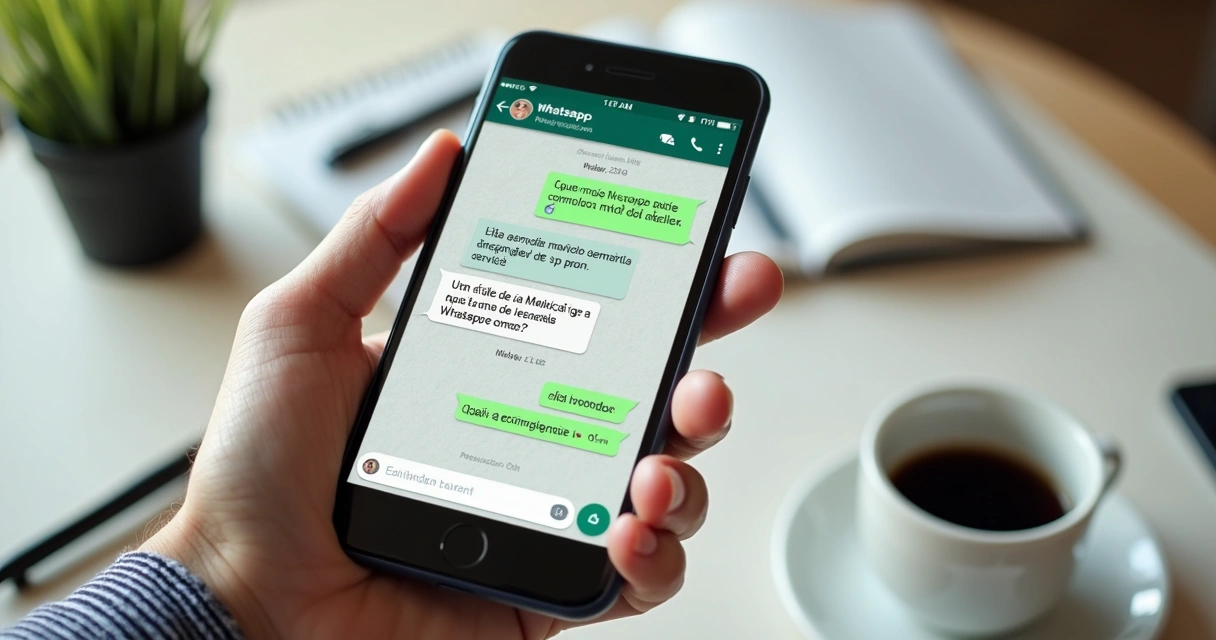 Tela de celular com proposta de serviço no WhatsApp 
