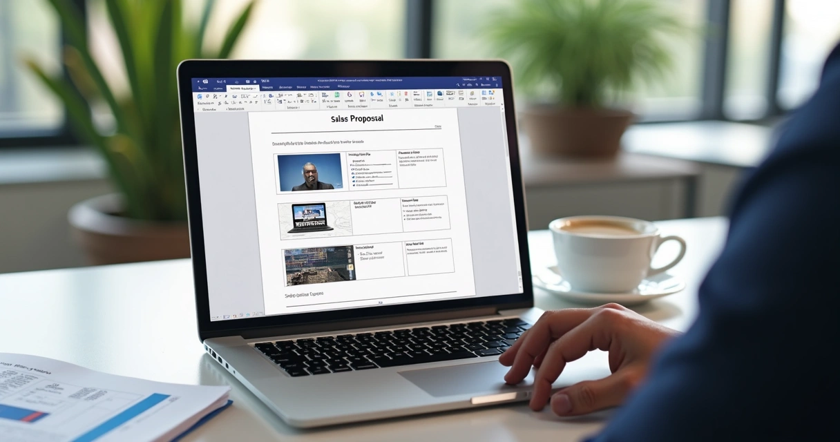 Proposta digital sendo preenchida por cliente em notebook 