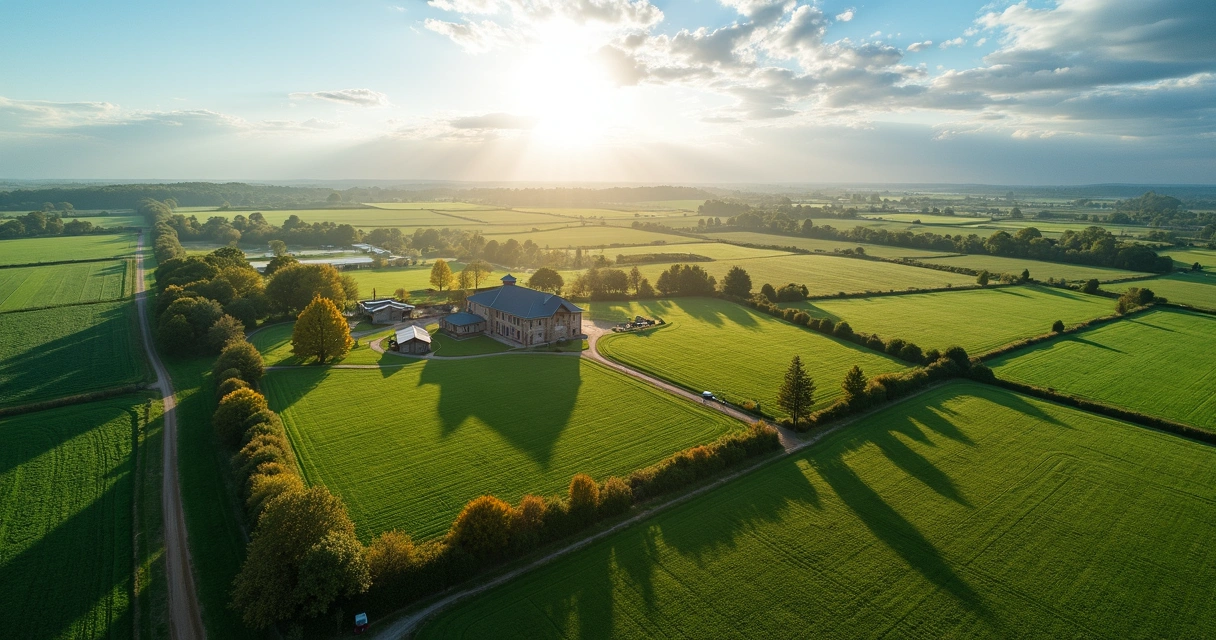 Propriedade rural com divisões georreferenciadas vistas de cima 