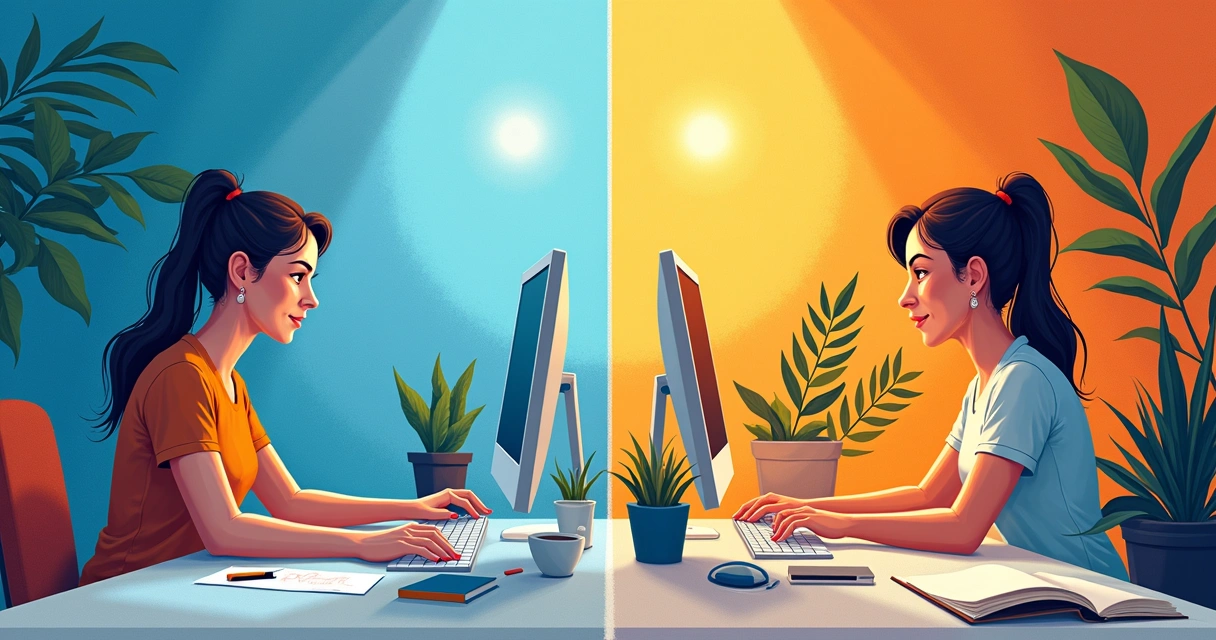 Comparação visual entre prospecção ativa e automatizada 