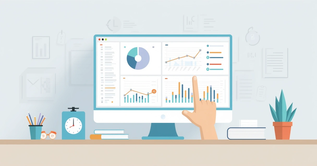 Tela de computador mostrando gráficos e dados de empresas para prospecção B2B. 