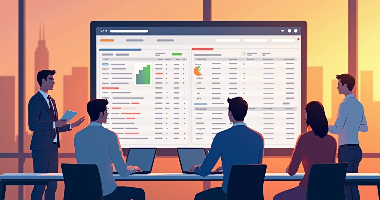 Geração de Leads B2B: Estratégias e Ferramentas Avançadas 2 Equipe de vendas analisando lista segmentada de empresas na tela do computador