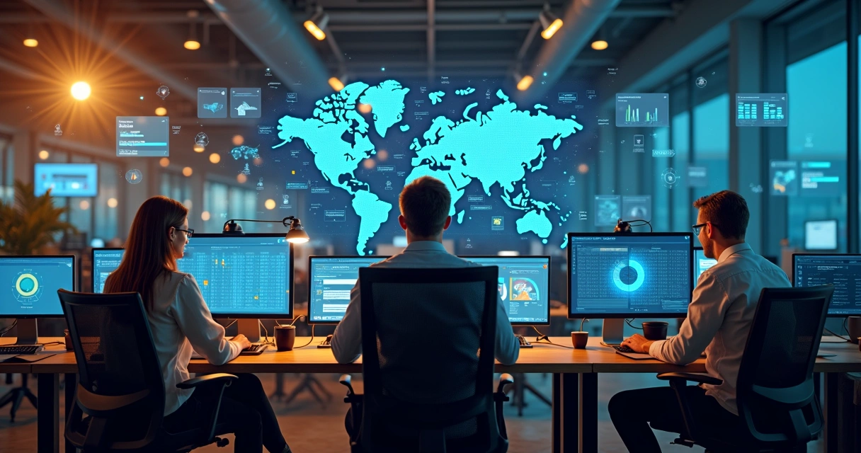 Equipe de vendas utilizando plataformas digitais para segmentar leads 