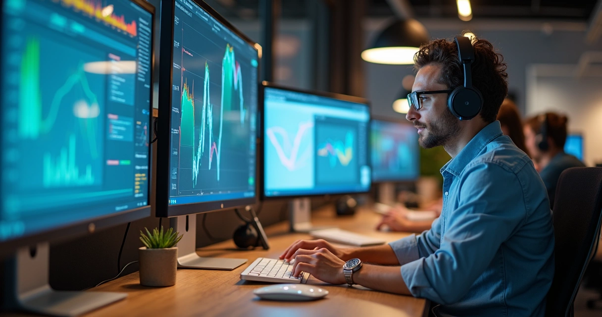 Equipe realizando prospecção digital multicanal