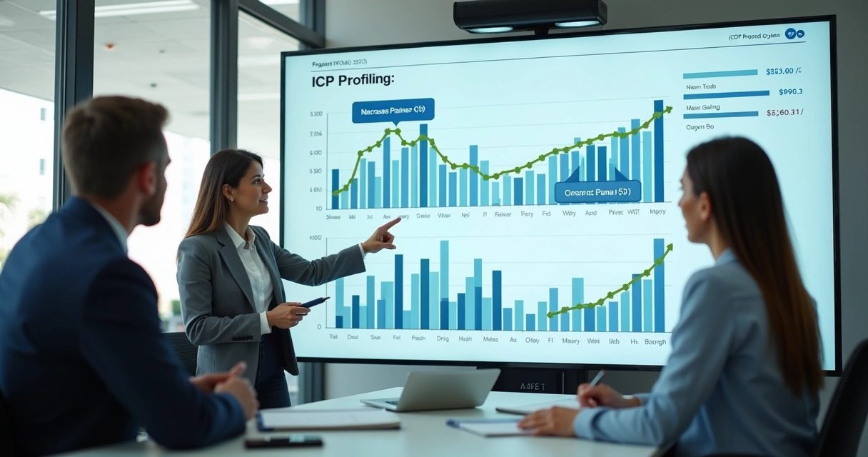 Gráfico mostrando análise de ICP em rede de ensino B2B 