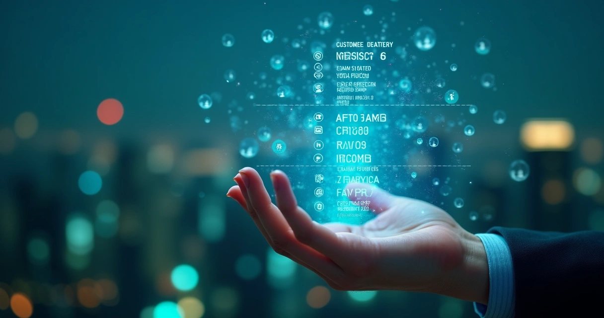 Mão segurando lista digital personalizada de leads 