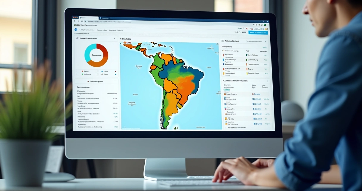 Painel mostrando mapa com prospecção B2B segmentada