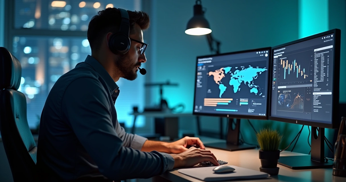 Profissional ligando para contato de venda empresarial