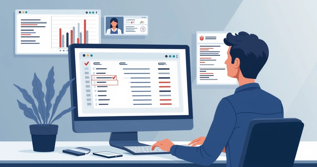 Pipeline de vendas B2B: etapas, métricas e gestão de leads 6 Representação de profissional usando filtros digitais para selecionar leads B2B