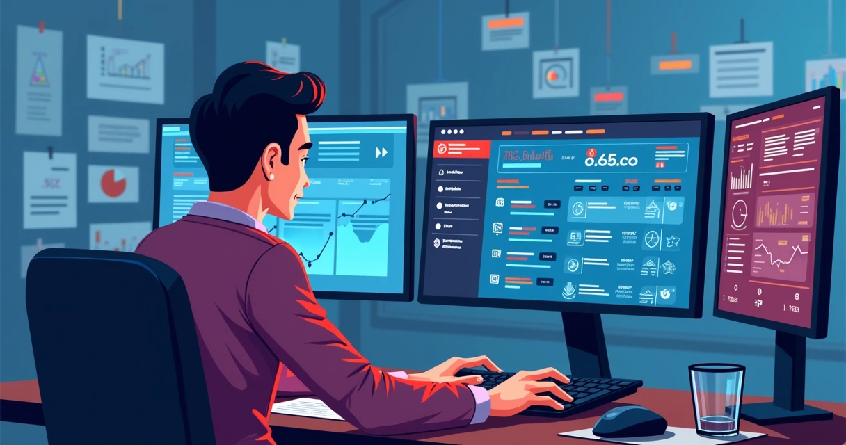 Analista de TI monitorando sistemas de apostas online em tela 