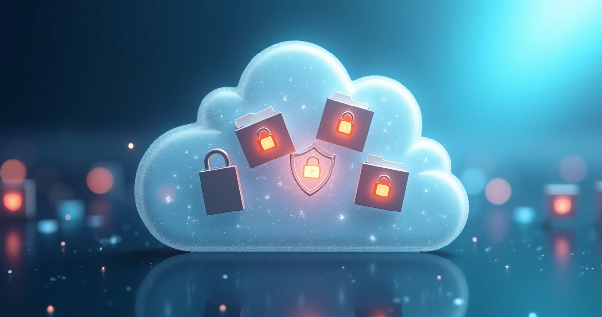Conceito de proteção de arquivos digitais na nuvem