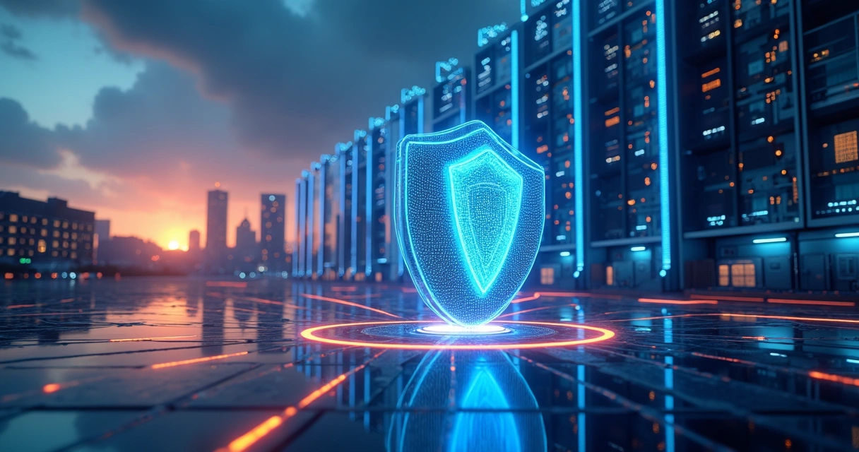 Ilustração de dados protegidos via conexão satelital 