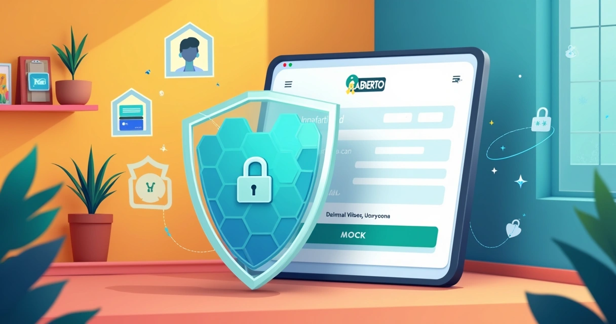 Escudo digital protegendo dados de clientes em site de pequena empresa