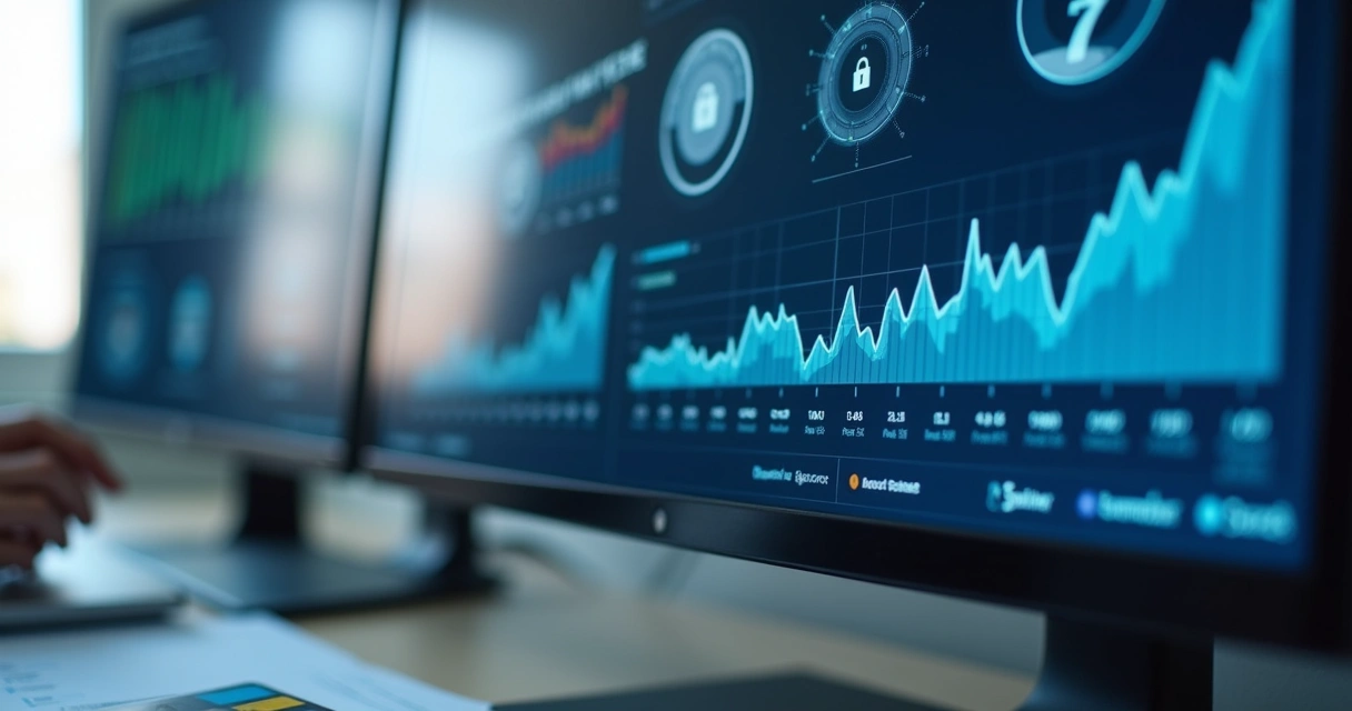Tela de software de proteção de dados em computador