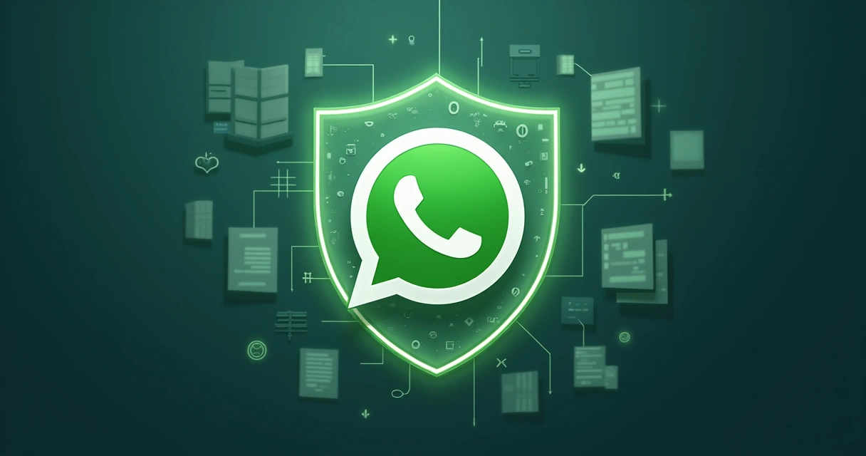 Representação visual de dados protegidos por escudo no WhatsApp 