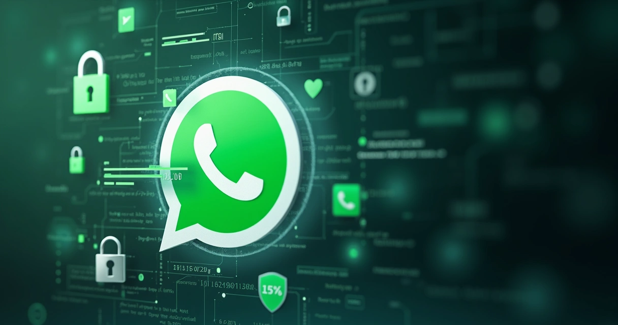 Ilustração de proteção de dados em conversas no WhatsApp 