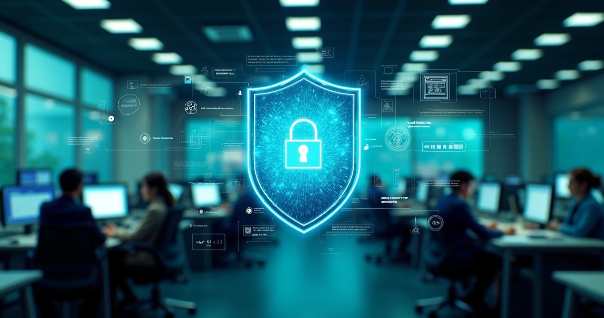 Proteção digital de dados empresariais com firewall virtual