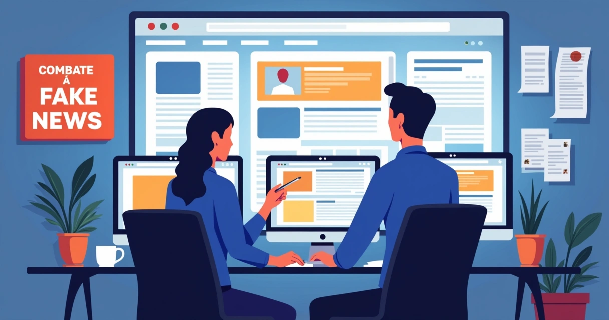 Equipe revisa publicações em sala para evitar e combater desinformação 