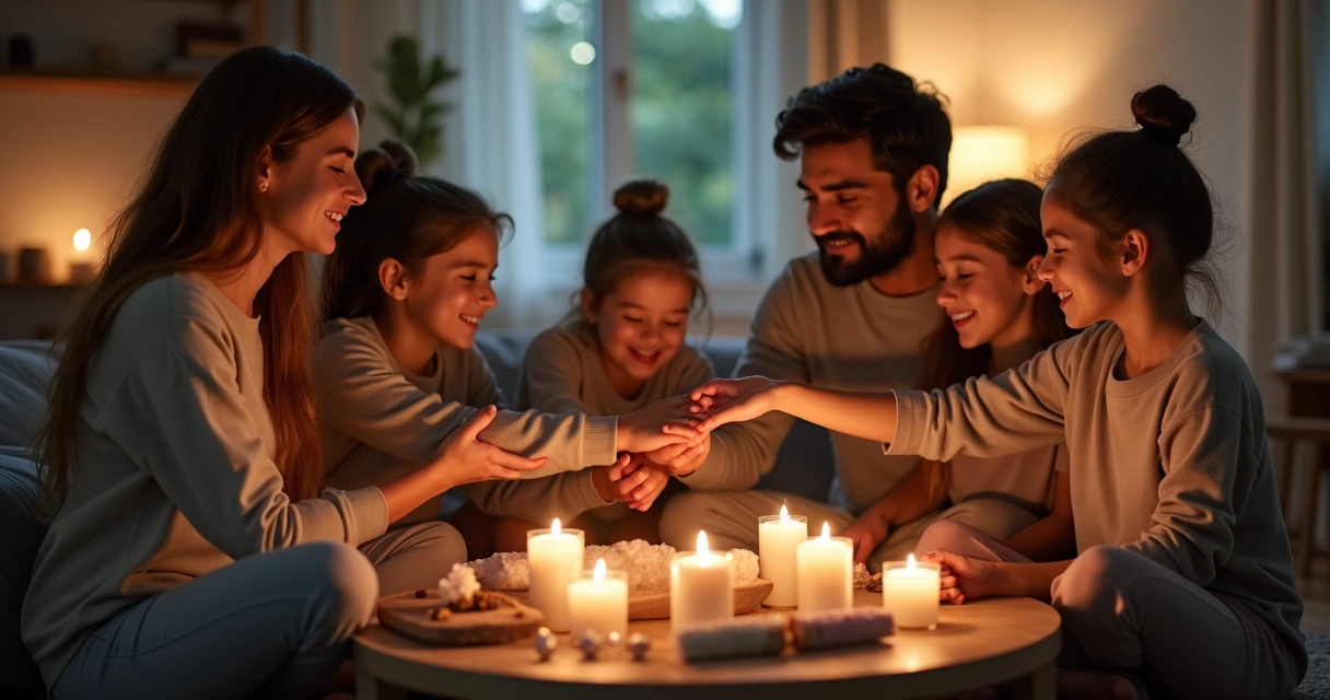 Família faz ritual simples de proteção juntos em casa 