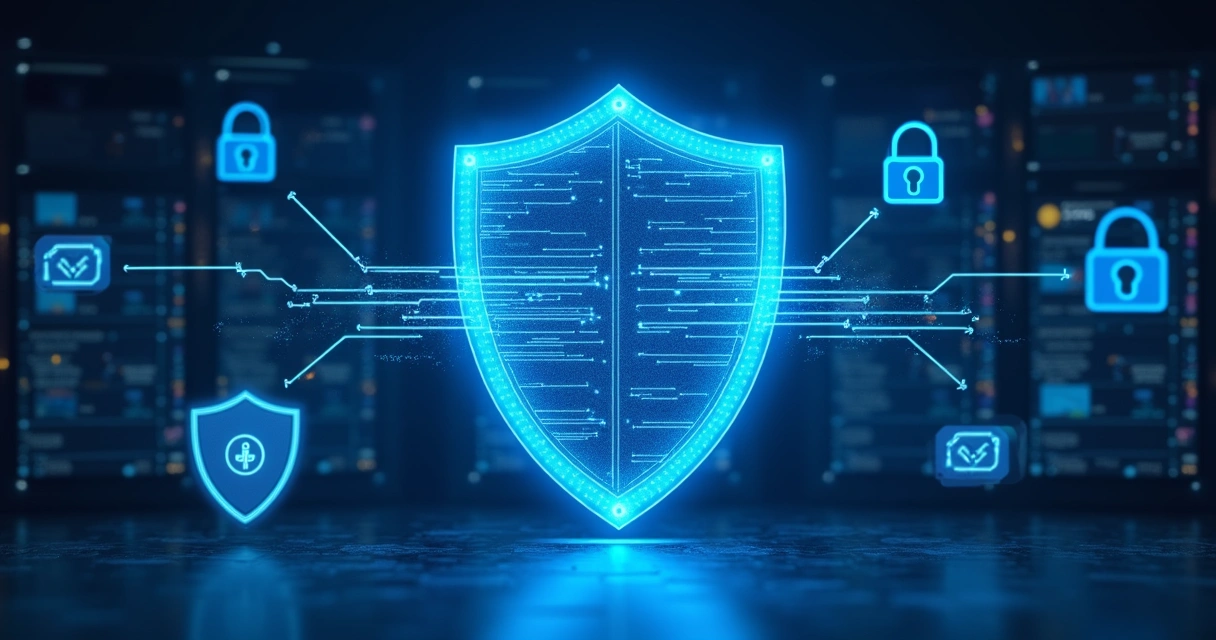 Firewall digital protegendo dados em uma hospedagem de site 