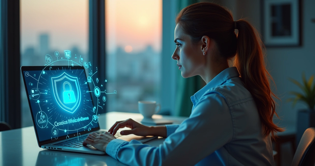 Mulher brasileira protegendo sua marca pessoal no ambiente digital 