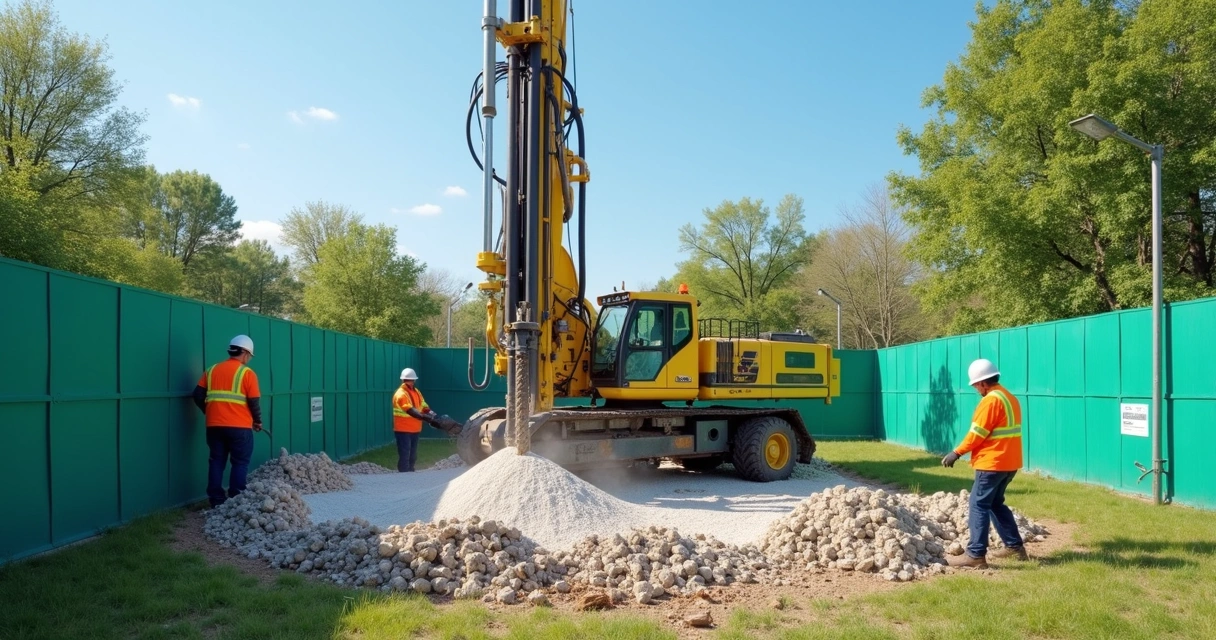 Proteção ao meio ambiente em obra com estaca raiz. 