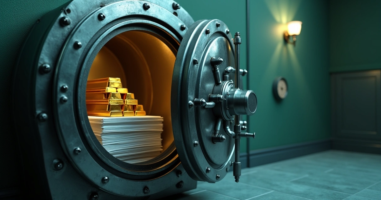 Cofre forte representando proteção patrimonial da empresa 