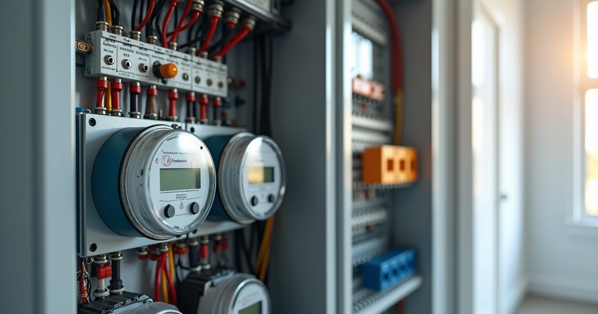 Painel de distribuição elétrica residencial com sensores e proteção do sistema grid zero 