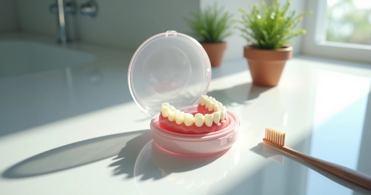 Prótese flexível seca em caixa protetora preparada para o uso 