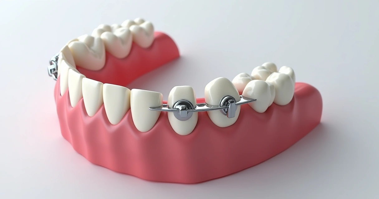 Prótese removível metálica tipo Roach com grampos em dentes naturais