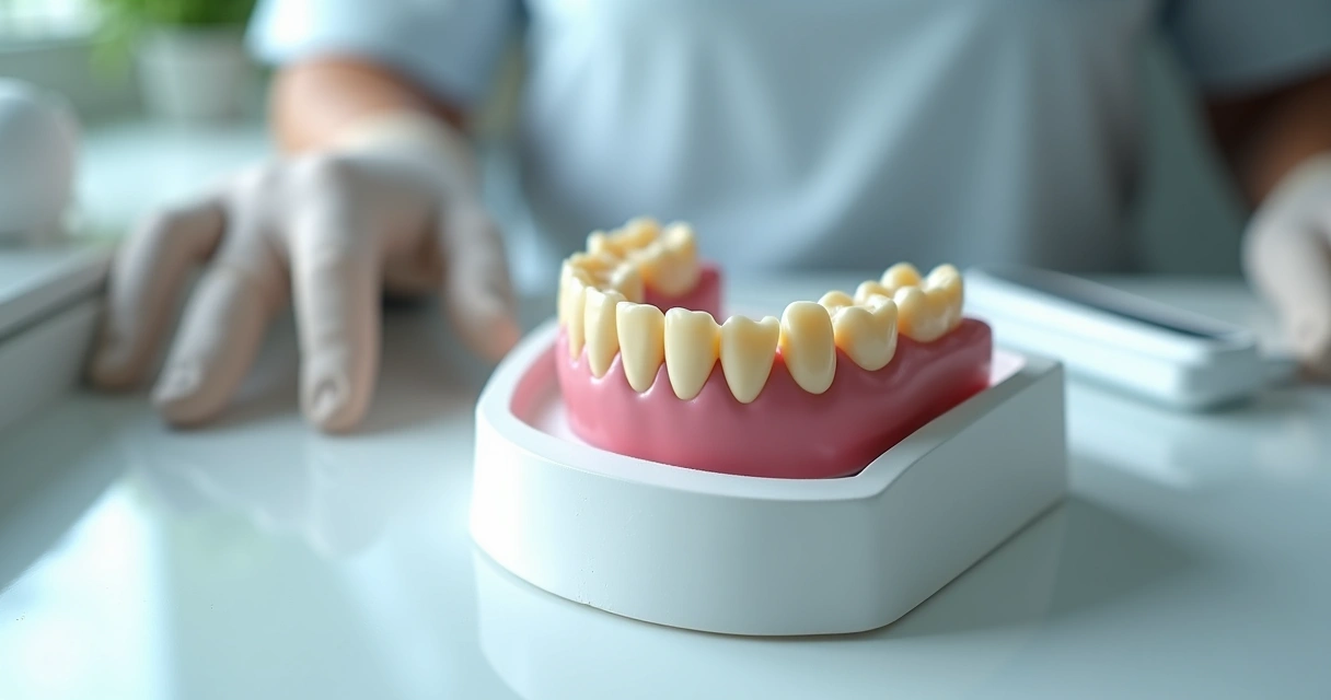Prótese total removível sobre modelo odontológico 