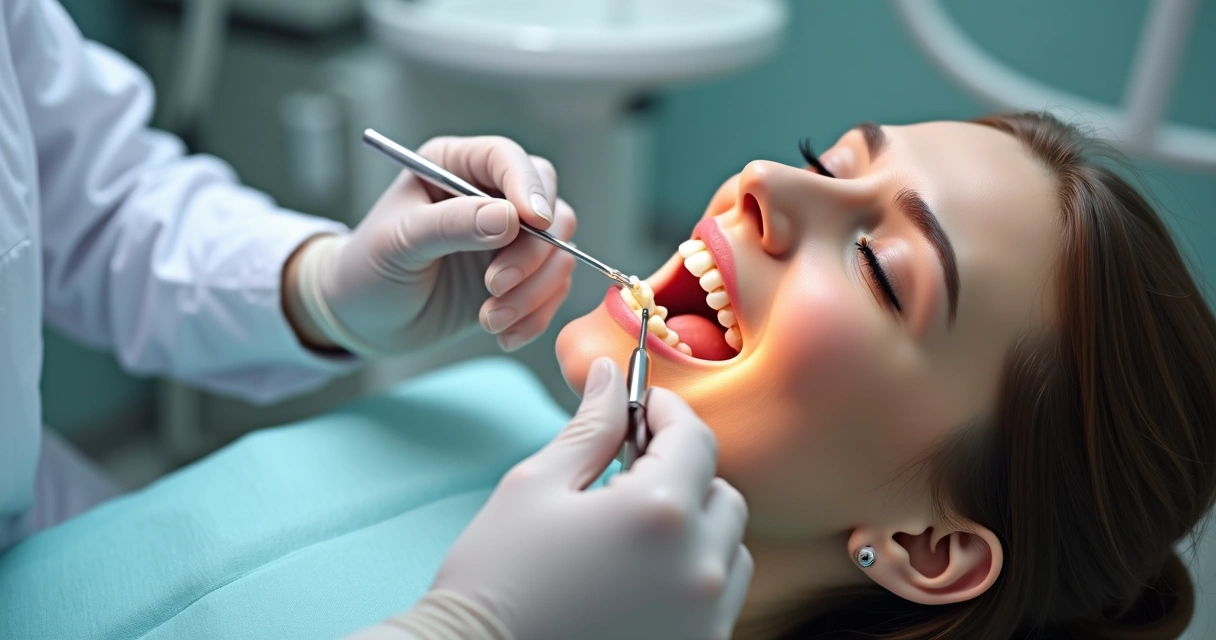 Prótese dentária fixa sobre implantes com ajuste feito por dentista 