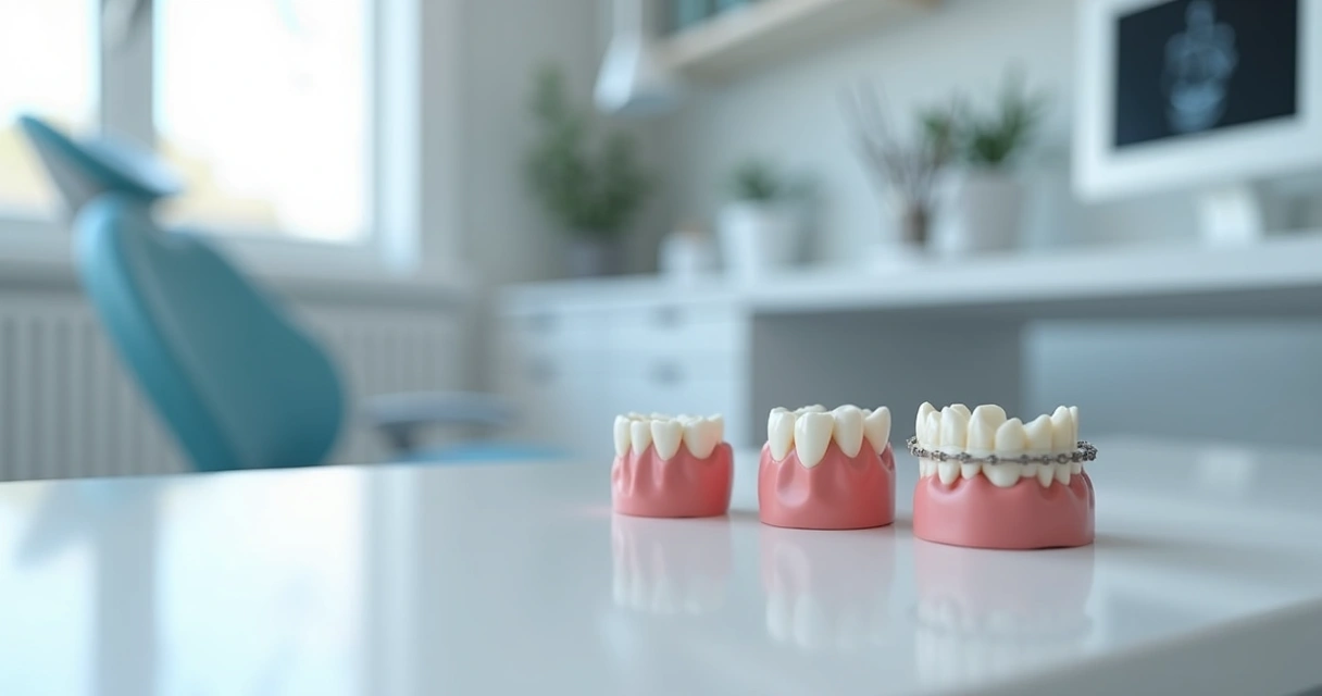 Modelos de próteses fixas em consultório odontológico