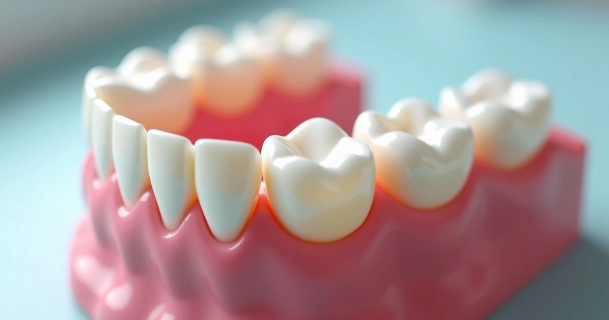 Prótese flexível transparente sobre uma gengiva artificial