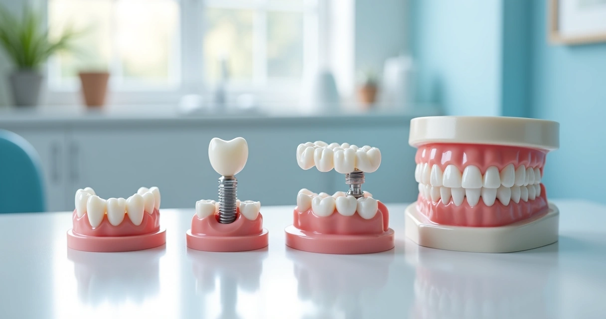 Modelos de próteses sobre implantes em consultório odontológico