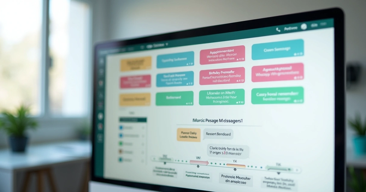 Painel de CRM odontológico mostrando protocolo de mensagens do WhatsApp