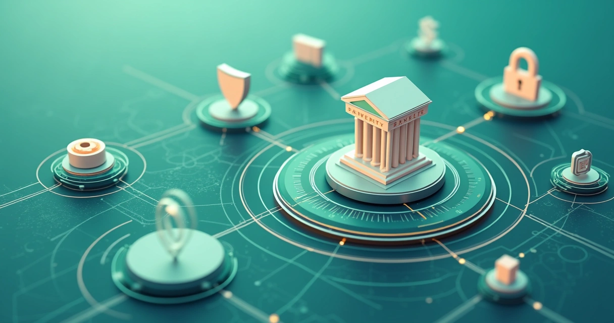 Ilustração de protocolos de pagamento e roteamento bancário 