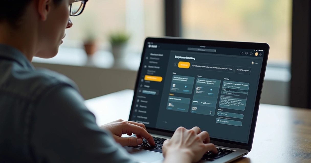 Protótipo acessível sendo testado no Figma por usuário com notebook 