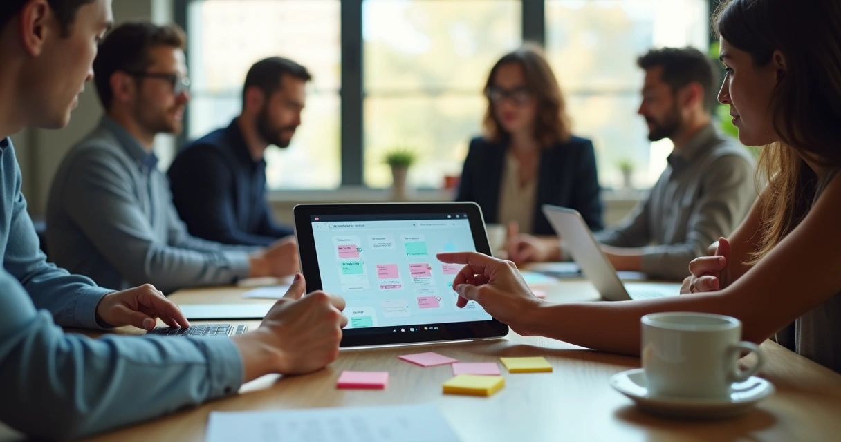 Protótipo navegável de aplicativo sendo testado em tablet 