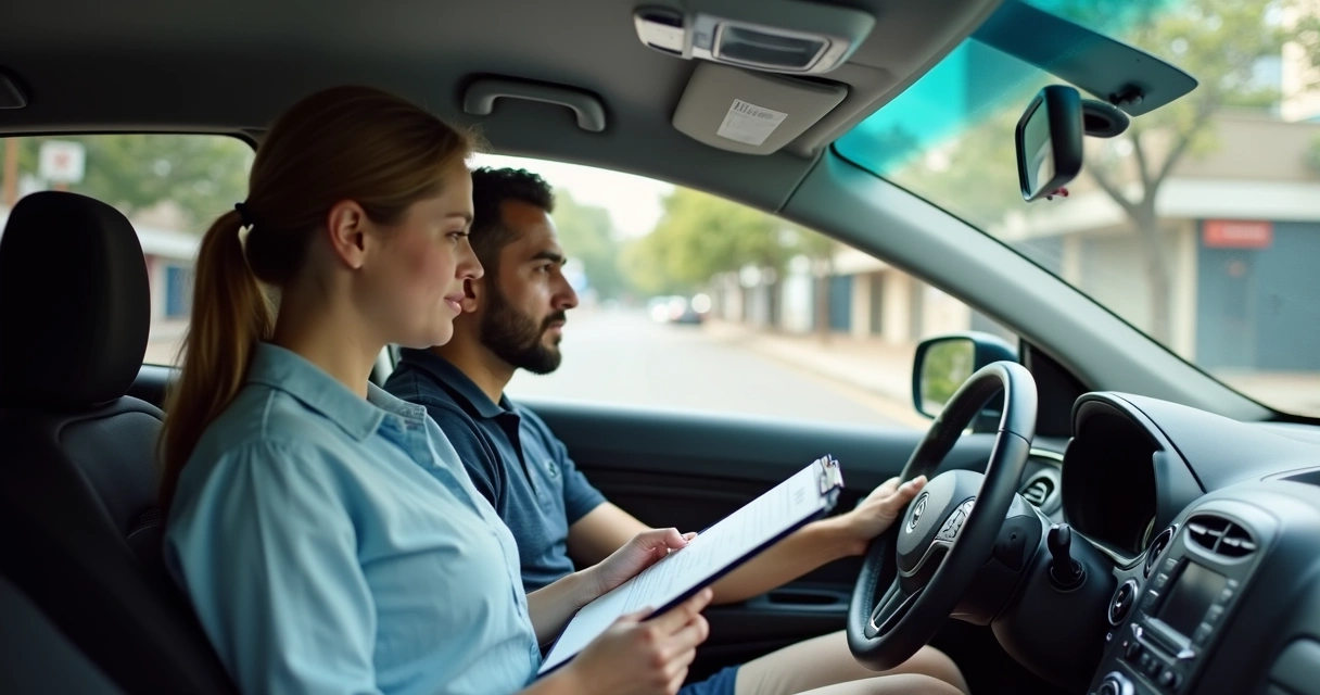 Candidato realizando prova prática no Brasil