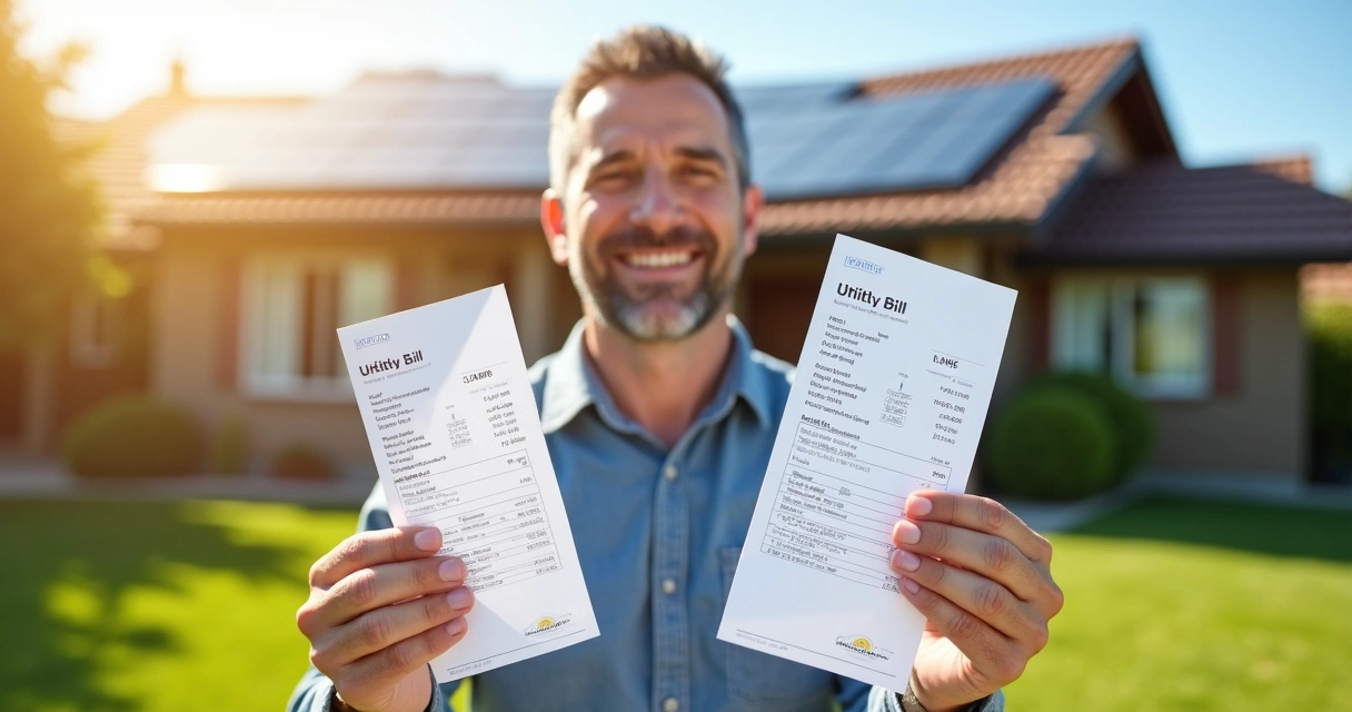 Cliente mostrando conta de luz de energia solar