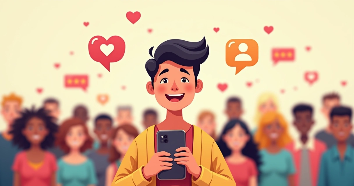 Pessoa recebendo atenção do público nas redes sociais 