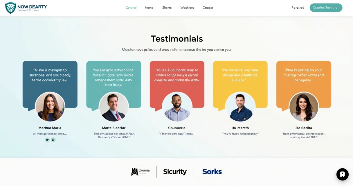 Depoimentos de clientes em página de captura 