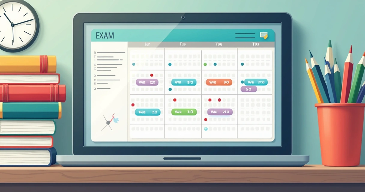 Calendário escolar digital com provas marcadas e notificações 